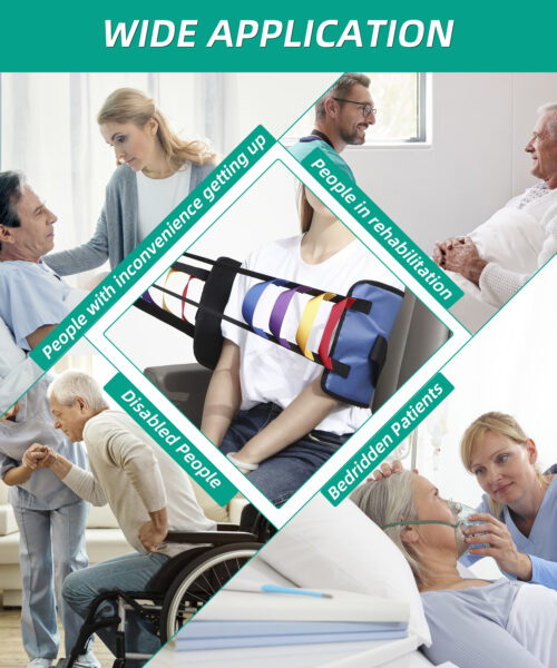 Padded Lift Sling for Toileting with Color-Coded Lifting Straps, Transfer Sling for Elderly Individuals, Post-Surgery Patients and People with Disabilities, Toilet Assist Devices (Small)
