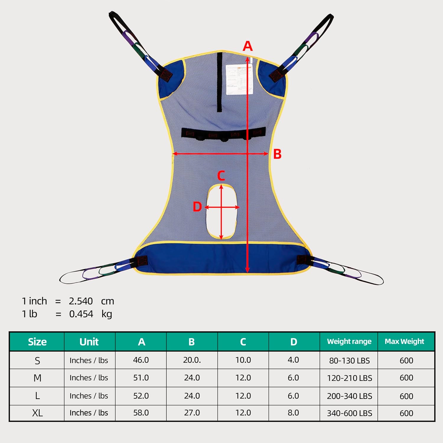 Full Body Mesh Lift Sling with Commode Opening,FSA HSA, Patient Lift for Toileting, Shower, Breathable Mesh Transfer Sling– Safe & Versatile- Max Weight 600 lb - Image 5