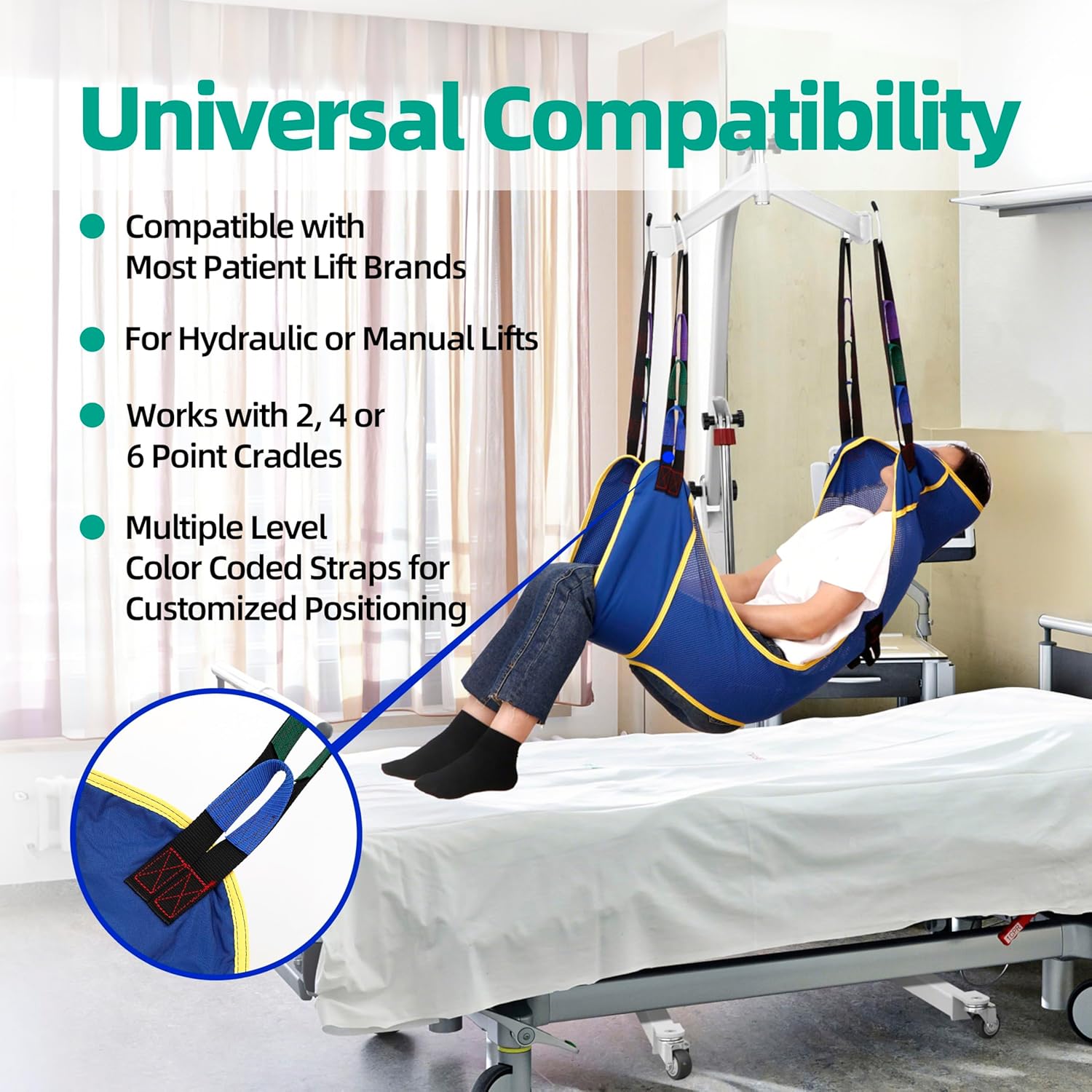 Full Body Mesh Lift Sling with Commode Opening,FSA HSA, Patient Lift for Toileting, Shower, Breathable Mesh Transfer Sling– Safe & Versatile- Max Weight 600 lb - Image 4