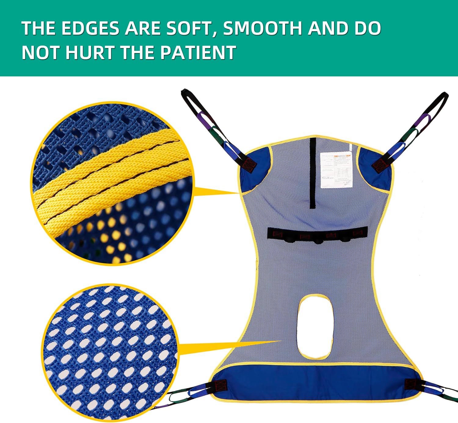 Full Body Mesh Lift Sling with Commode Opening,FSA HSA, Patient Lift for Toileting, Shower, Breathable Mesh Transfer Sling– Safe & Versatile- Max Weight 600 lb - Image 6