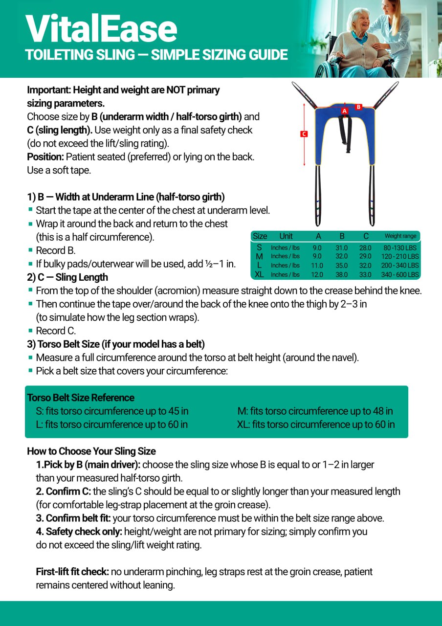 Lift Sling for Toileting with Torso Belt, Transfer Sling for Elderly Individuals,FSA HSA, Post-Surgery Patients and People with Disabilities, Medical Belt for Lifting Patients, Toilet Assistance - Image 2