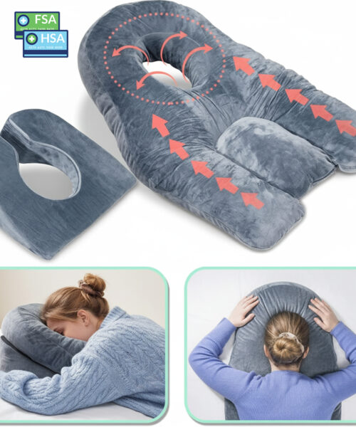 Face Down Pillow for Sleeping -FSA HSA- for BBL or Eye Surgery Recovery - Prone Pillow for Vitrectomy, Retinal Surgery or Home Massages - CertiPUR-US® Certified Shredded Memory Foam