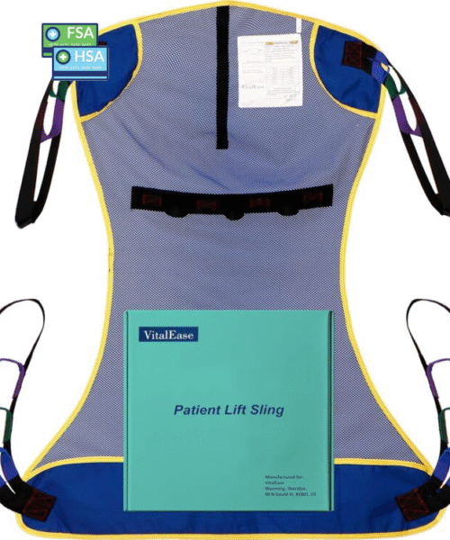 Full Body Mesh Lift Sling with Commode Opening,FSA HSA, Patient Lift for Toileting, Shower, Breathable Mesh Transfer Sling– Safe & Versatile- Max Weight 600 lb